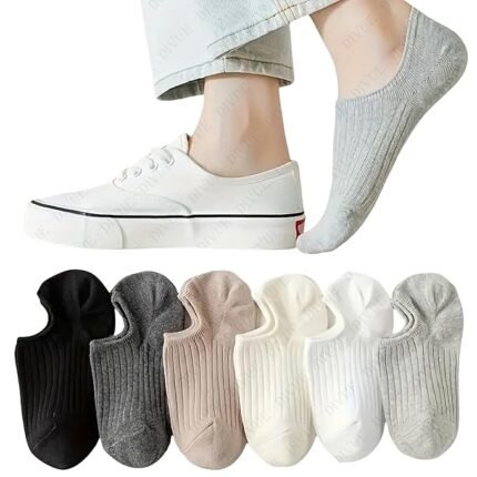 DIVUE Ankle Length No Show Socks for Men & Women | 6 Pair Multi Color Combo Pack | Soft Cotton Stretch Fabric | Breathable, Sweat Absorbent & Durable | Invisible Casual Sports Socks